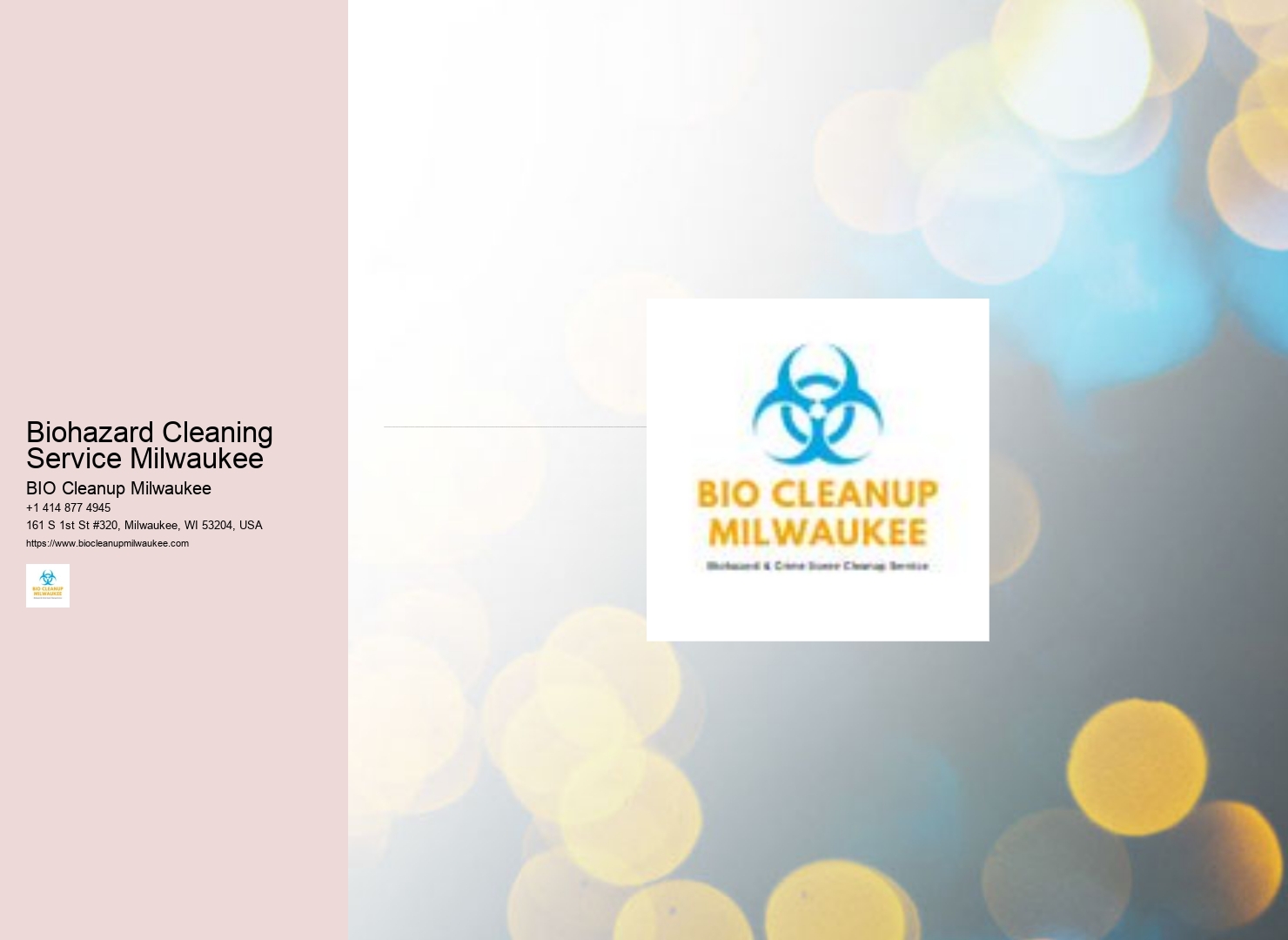 Biohazard Cleaning Service Milwaukee